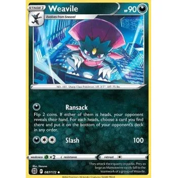 Volný čas Pokémon BRS 087/172 Weavile - Brilliant Stars Stav: Near Mint, Verze: NORMAL