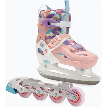 Kolečkové brusle Dětské kolečkové brusle nastavitelné ATTABO Flashled pink