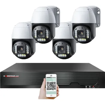 Kompletní kamerový systém PoE IP 4 kamerový set XM-PTZ-421B 5xZOOM 4Mpx, CZ menu
