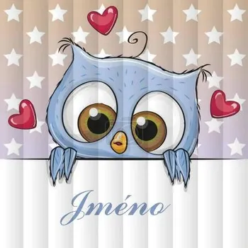 Žaluzie Vertikální fotožaluzie - Sovička modrá Látka: Zatemňující