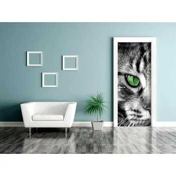 Fototapeta Samolepící fototapeta na dveře - Kočka šedá