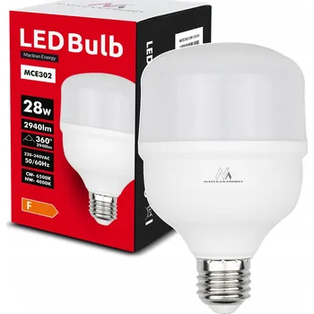 Žárovka Maclean MCE302 CW LED E27 28W 220-240V AC 2940lm 6500K