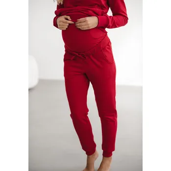 Milk & Love Těhotenské tepláky 2v1 Sweat Pants červené bavlněné Velikost: 2XL
