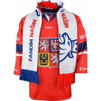 cyklistický dres Hokejový dres červený se slevou 50 % + šála