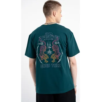 Reporter Young | Chlapecké tmavě zelené tričko s potiskem tygrů a nápisem Muay Thai - Barva ZELENÁ, Velikost 146 253-0440B-48-570-1