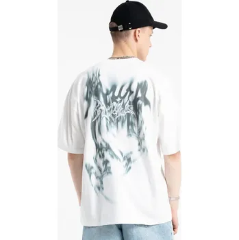 Reporter Young | Chlapecké bílé oversize tričko s kouřovým potiskem na zádech - Barva BÍLÁ, Velikost 158 253-0440B-34-200-1