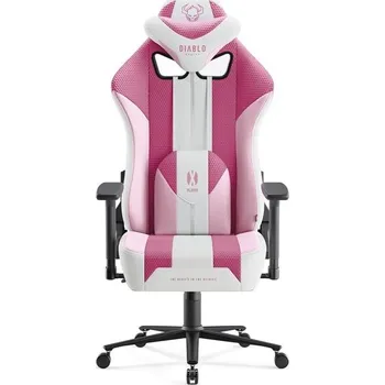Herní židle Diablo X-Player 2.0 Normal Size látková herní židle růžová Bílá/růžová