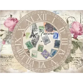 Umělecký papír Rýžový papír A4 - 429 - Cadence (Hodiny a známky)