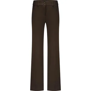 Dámské kalhoty ROVNÉ KALHOTY DÁMSKÉ TMAVĚ HNĚDÉ Red Button