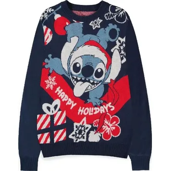 Dámský svetr Difuzed Vánoční svetr Lilo & Stitch - Stitch Santa 2XL Námořnicky tmavomodrá