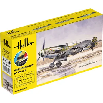 Plastikový model Messerschmitt Bf 109 K-4 - obsahuje barvy a lepidlo - Heller STARTER KIT 56229