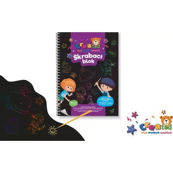 vyškrabávací obrázek Škrabací Vyškrabovací notes barevný CREATED 10 listů 14x20cm v sáčku