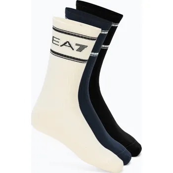 Pánské ponožky Ponožky EA7 Emporio Armani Train Socks Sponge 3 pairs black / vanilla ice / armani blu
