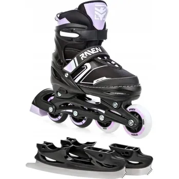 Kolečkové brusle Raven Helixi Black/Violet 2v1 EU 30-33, pánský (hokejový) + DÁREK