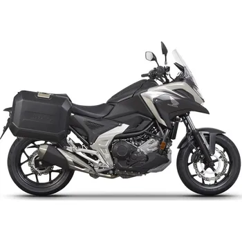Motodoplněk SHAD Kompletná sada bočných čiernych hliníkových kufrov TERRA BLACK , 47/47 litrov bočné kufre, vrátane montážnej sady SHAD HONDA NC 750 X 2021-