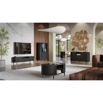 Obývací pokoj Dolmar Obývací stěna Zante Vyber LED osvětlení: bez LED osvětlení, Provedení - vyberte: Černá