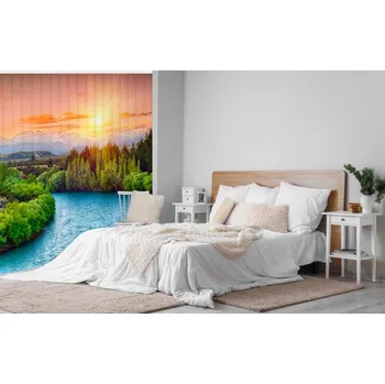 Žaluzie Vertikální fotožaluzie - Záře slunce nad řekou Látka: Klasická