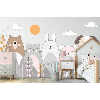 Fototapeta Dětská fototapeta na zeď - Zvířátka kamarádi Typ: Vliesová