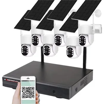 Kompletní kamerový systém Bezdrátový solární PTZ 6 kamerový systém Wifi IP Pro WIP6-211B 4MPx, CZ menu