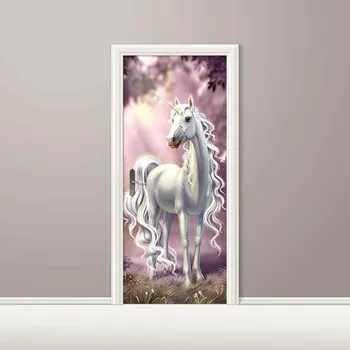 Fototapeta Samolepící fototapeta na dveře - Zasněný jednorožec