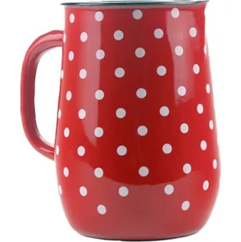 PRYMUS AGD Smaltovaný džbán ø 11.5 cm - 2.5 l červený s puntíky