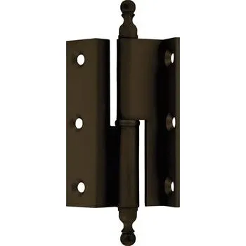 pant Stylový nábytkový pant s prohnutím D, ozdobná hlava 19 pravý, 50×33 mm, mosaz brunírovaná