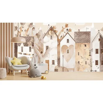 Fototapeta Dětská fototapeta na zeď - Laskavé domečky Typ: Samolepící vinylová