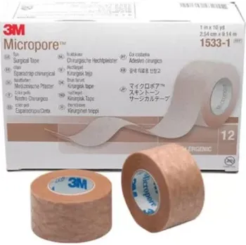Náplast 3M Micropore papírová náplast tělová 2.5mx9.1m 12ks