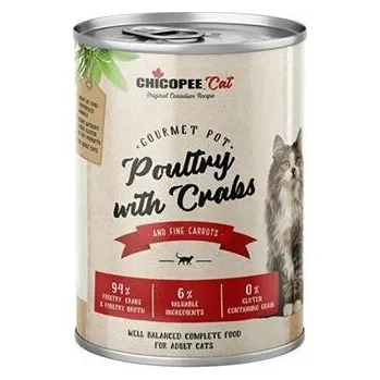 Krmivo pro kočku Chicopee Cat konz. Gourmet Pot Poultry&amp;Crabs 195g