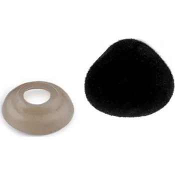 Čumáček plyšový 20 x 25 mm, černý + pojistka