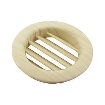 Větrací mřížka Větrací rozeta kulatá o 112 mm, sání o 95 mm, přírodní smrk