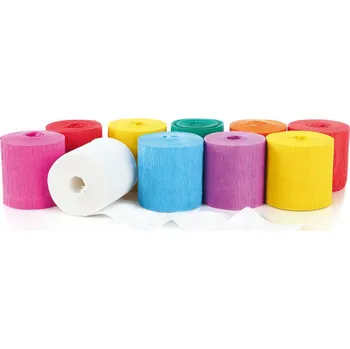 Speciální papír Papír krepový barevné ruličky 10m x 5cm - 10 ks