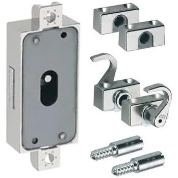 Nábytkové kování Hettich otočný jednoduchý zámek DM15 levý, Zamak, ponikl.