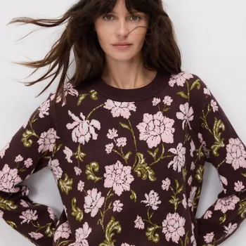 Dámský svetr Reserved - Žakárový svetr s květinami - vícebarevná - 276HM-MLC - 276HM-MLC-S