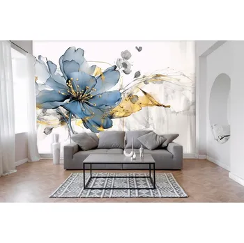 Fototapeta Fototapeta na zeď- Elegantní květ v modré Typ: Vliesová