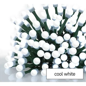 Vánoční dekorace EMOS LED vánoční cherry řetěz – kuličky, 8 m, venkovní i vnitřní, studená bílá, programy, časovač