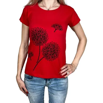 Dámské tričko White Paradise Dámské tričko s krátkým rukávem DARYA Barva: Červená, Velikost: S