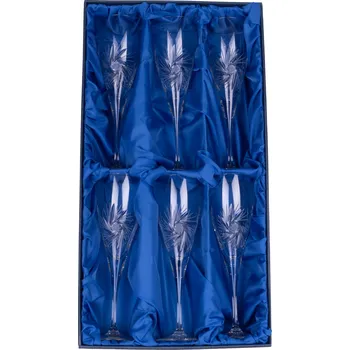 Sklenice ONTE CRYSTAL Broušené sklenice na bílé víno 260ml, Větrník Počet sklenic v balení: 6 sklenic v dárkové sadě