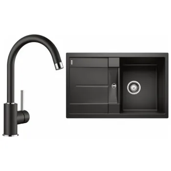 Granitový dřez Blanco Set 09-B 25 Metra 45 S Černá + Mida Černá