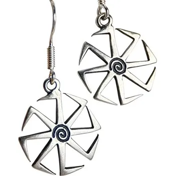 Náušnice Drakkaria KOLOVRAT, stříbrné náušnice, Ag 925