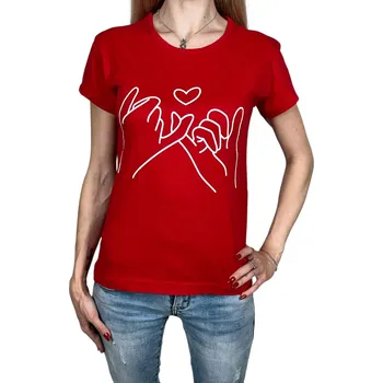 Dámské tričko AKKAYA Dámské tričko s krátkým rukávem MONIKA Barva: Červená, Velikost: XL