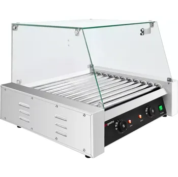 Sporák GRIL NA KLOBÁSY, PÁRKY S 11 VÁLEČKY OPÉKAČ PÁRKŮ , SE SKLENĚNOU NÁSTAVBOU Hot Dog (C GASTRO)