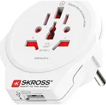 SKROSS PA30USB - Cestovní adaptér Europe USB pro cizince v ČR, USB-A 12W typ E/F