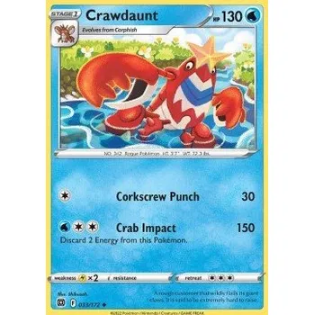 Volný čas Pokémon BRS 033/172 Crawdaunt - Brilliant Stars Stav: Near Mint, Verze: NORMAL