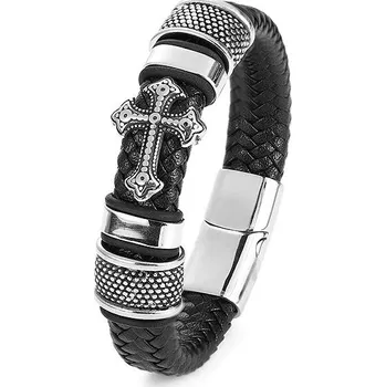 Náramek Predator Q1 Riverstone – pánské náramky, černá, kříž