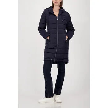 Dámský kabát Prošívaný kabát Monari 809127 s pruhy modrý Velikost: 38