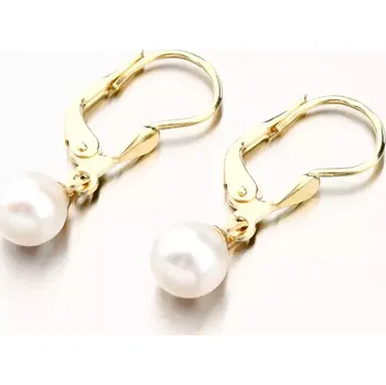 Náušnice Dámské náušnice žluté zlato 585 s perla 52GZ-3016Z-KL