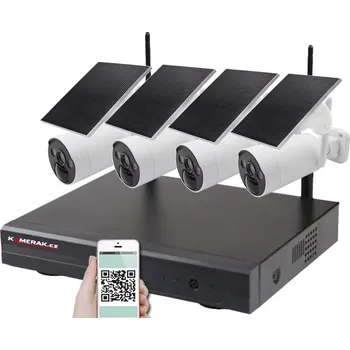 IP kamera Bezdrátový solární 4 kamerový system Wifi IP Pro WIP4-210B 4MPx, CZ menu