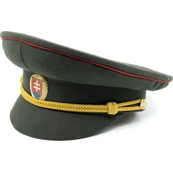Čepice Brigadýrka důstojnická SK zlatý odznak, červená linka ZELENÁ