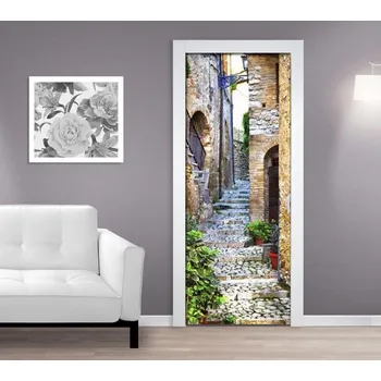 Fototapeta Samolepící fototapeta na dveře - Dlážděná ulička